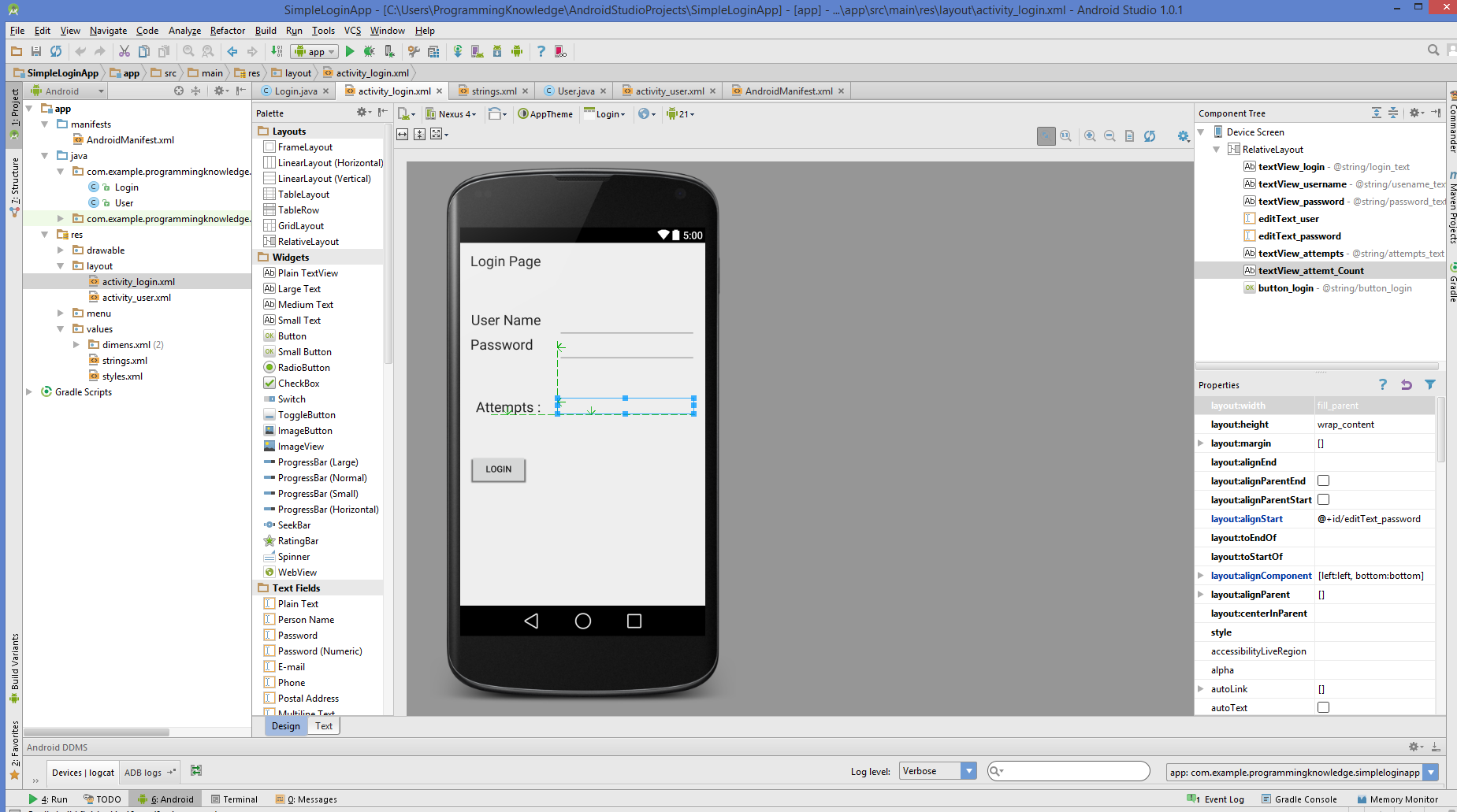 log android studio example